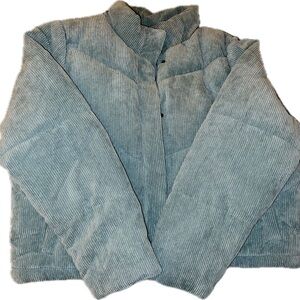 Corduroy puffer jacket blue